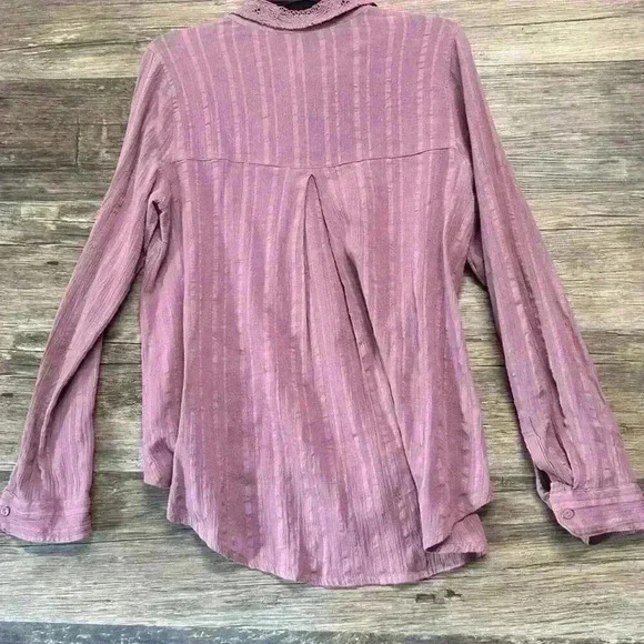 Free People Purple Button Down Shirt Womens Size Medium - Picture 2 of 7